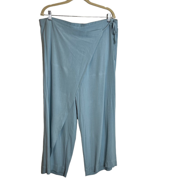 Soft Surroundings Womens Pants XL Light Blue Side Tie Front Panel Overlay - Picture 1 of 6
